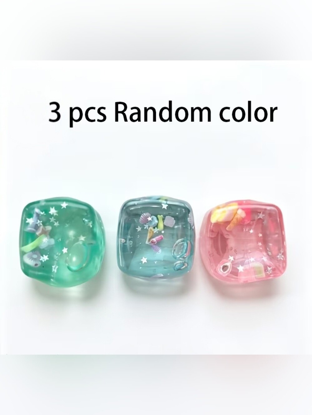 Clear Mini Sensory Squishy Toy - (3 pcs Random Colors)